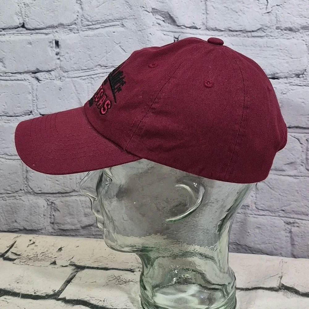 Las Vegas Nevada Hat Mens Maroon Embroidered Skyline‎ Strapback Ball Cap